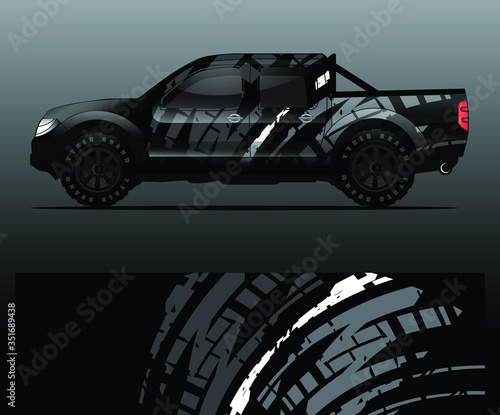Truck decal graphic wrap vector, abstract background