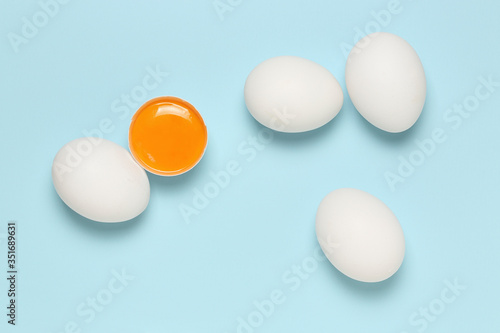 eggs on blue