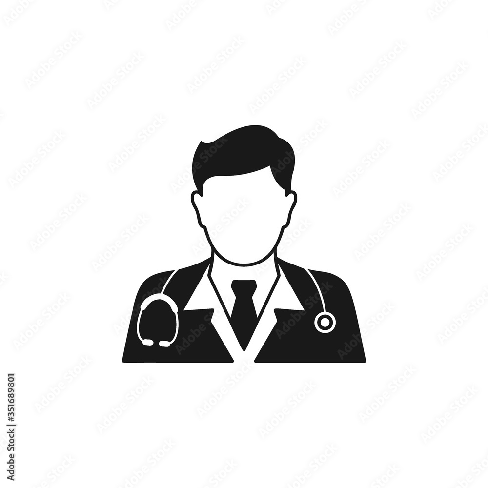 Doctor icon flat vector illustration Doctor icon flat vector illustration