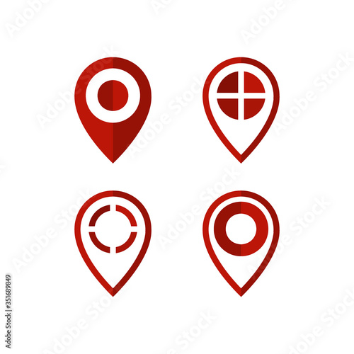 Free Download Set of pin map icon vector, location symbol - GFXLoad
