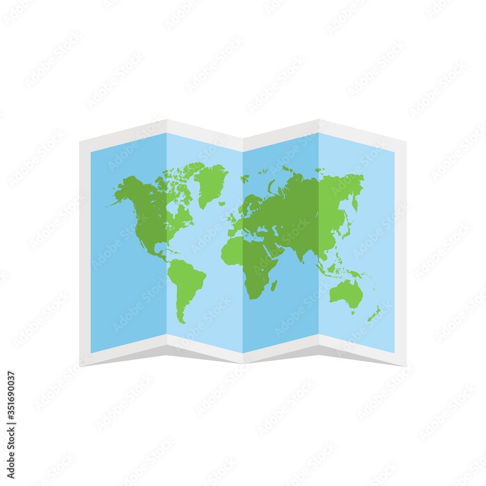 world map in a piece of paper for travel guidance vector illustration design world map in a piece of paper for travel guidance vector illustration design