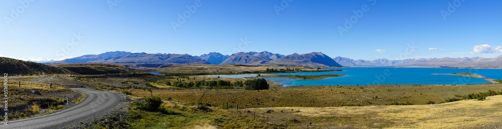 Panorama of Lake Tekapo - South Island New Zealand