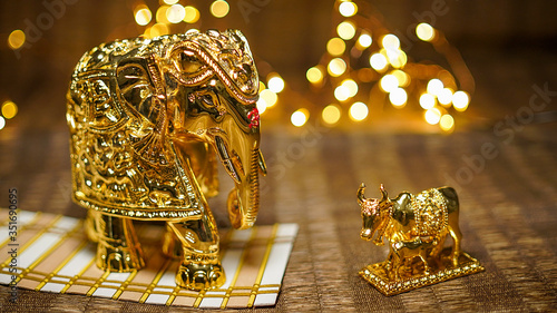Photos Decorative Golden elephant also known as Gajantalaxmi