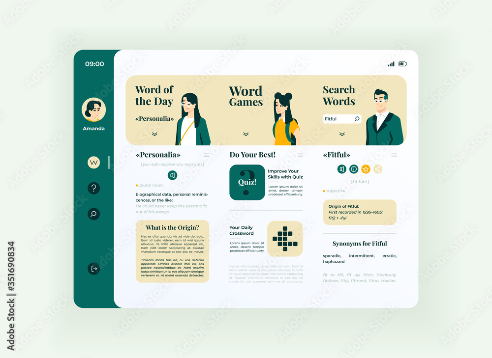 Online education tablet interface vector template. Mobile app page day ...