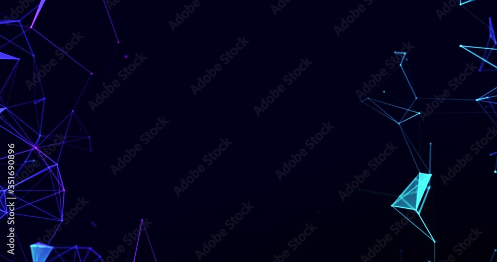 Animation of triangle glowing on blue background