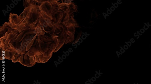 Thick fire ball moving in slow motion photo