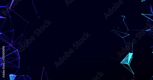Animation of triangle glowing on blue background