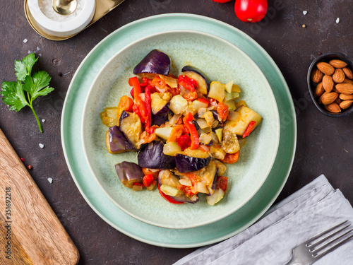 Ratatouille from frozen vegetable mix.