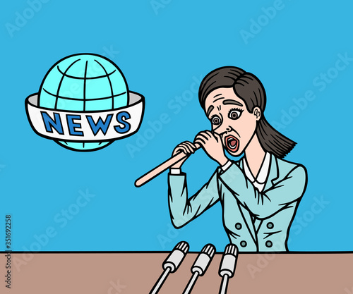 Fake news Studio shows a broadcast for television.