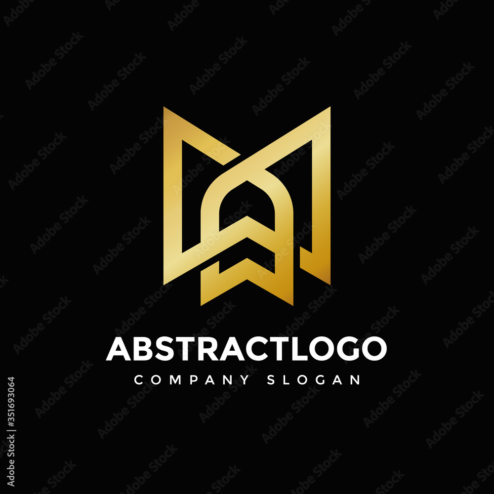 MW WM letter premium luxury logo golden color MW WM letter premium luxury logo golden color
