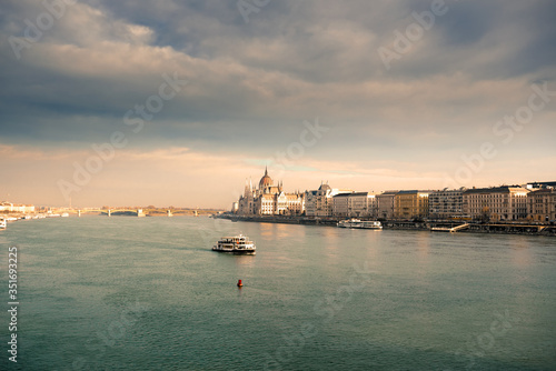 Budapest and Danube river panoramic view
