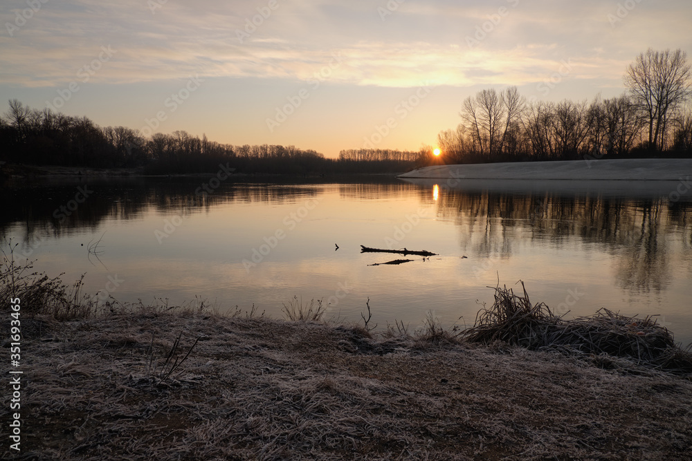 sunrise over the river