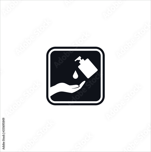 Washing hands with hand sanitizer vector illustration symbol graphic design