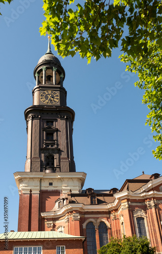 St. Michael's Church in the Hanseatic City Hamburg, Germany.