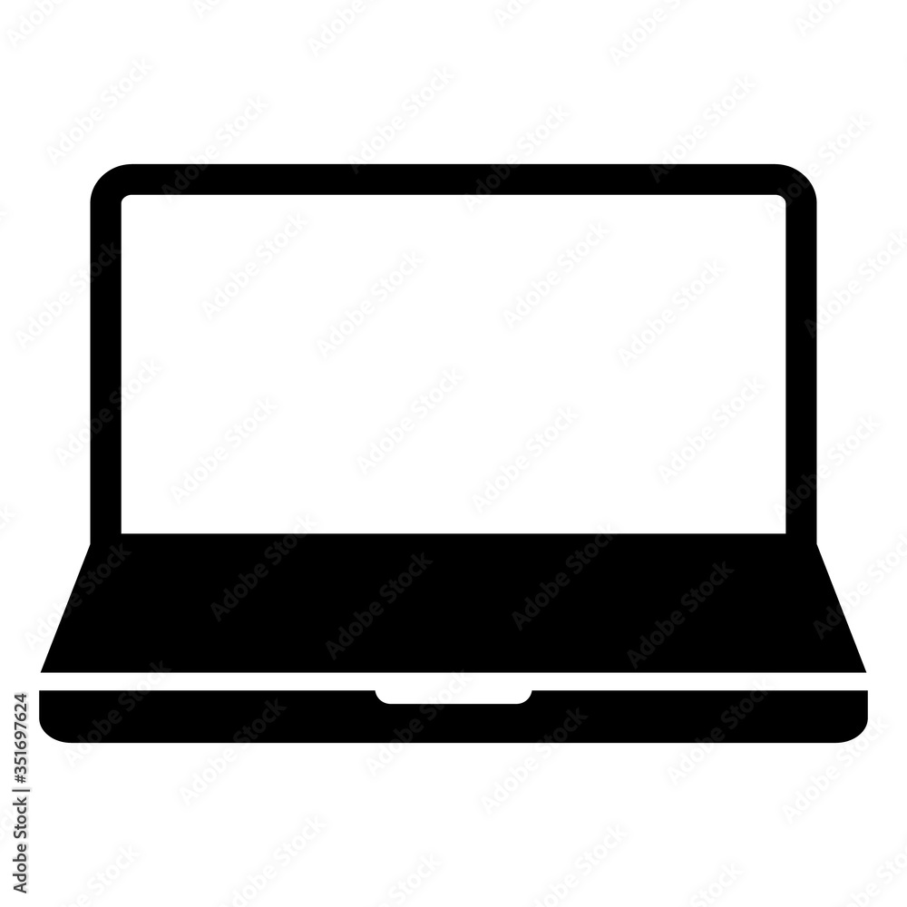 computer laptop icon, vector computer illustration - technology symbol