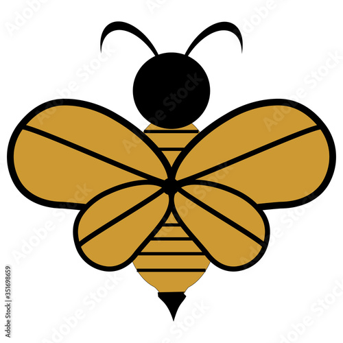 The honey bee icon is isolated on a white background.