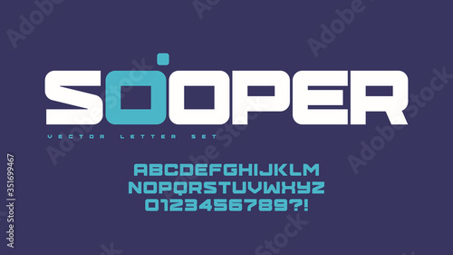Tight and heavy rounded uppercase letter set, vector alphabet, typography
