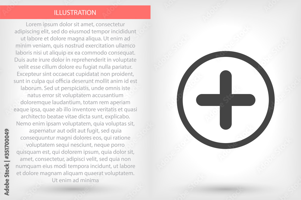 Obraz premium Plus vector icon , lorem ipsum Flat design
