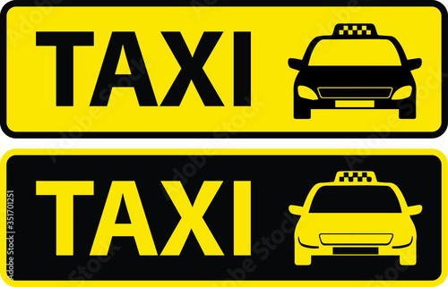 Taxi sign name board vector