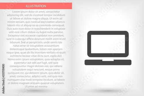 Laptop vector icon , lorem ipsum Flat design
