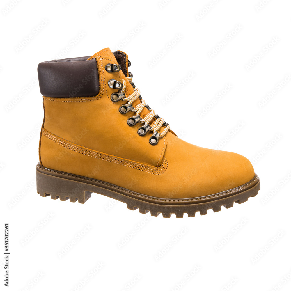 lace-up boots for daily wear, isolated clothing accessories on a white background lace-up boots for daily wear, isolated clothing accessories on a white background