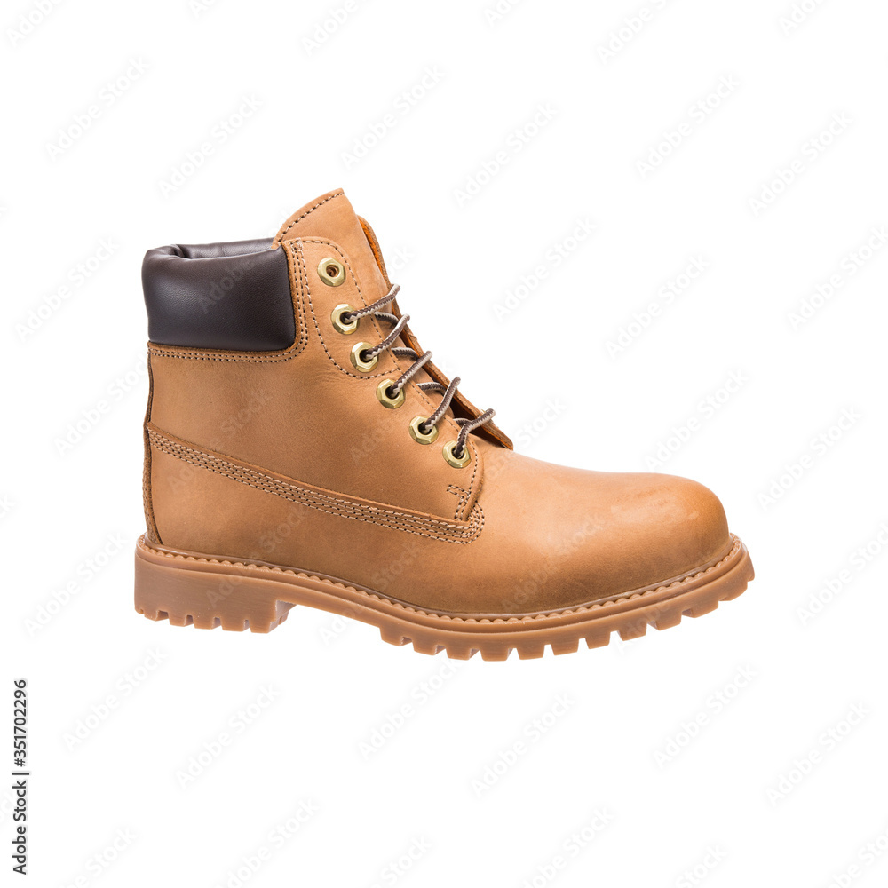 lace-up boots for daily wear, isolated clothing accessories on a white background