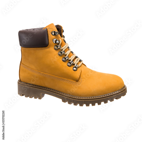 lace-up boots for daily wear, isolated clothing accessories on a white background