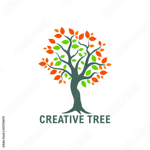 Creative Colorful Tree Logo Symbol