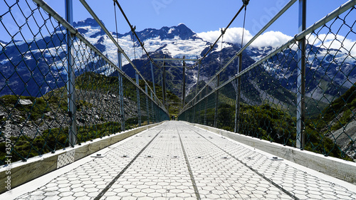 Bridge on the Hooker Valley Trak - Mount Cook - New Zealand photo