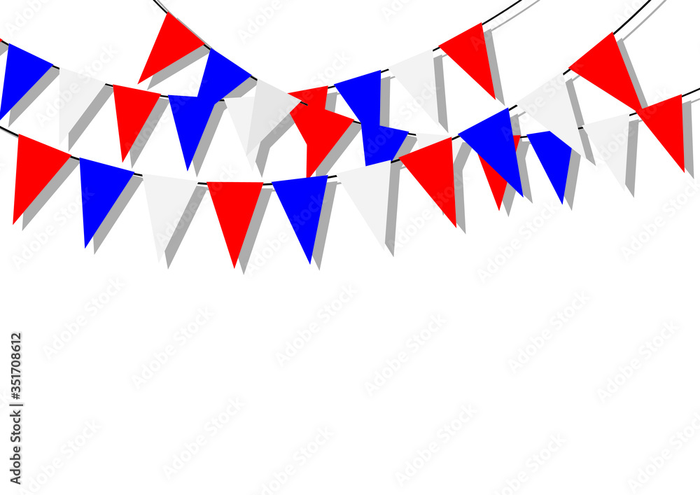 Obraz premium Simple red white and blue party celebration bunting flags