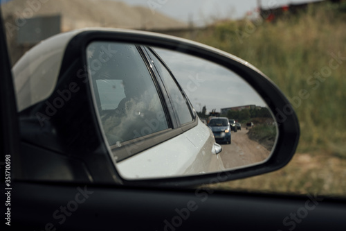 side view mirror in the car