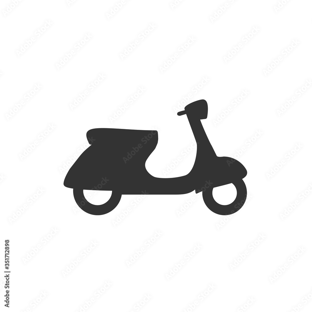 Scooter icon vector, filled flat sign, solid pictogram isolated on white. Delivery symbol, logo illustration. Pixel perfect graphics