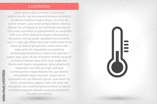 Thermometer vector icon , lorem ipsum Flat design