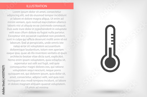 Thermometer vector icon , lorem ipsum Flat design