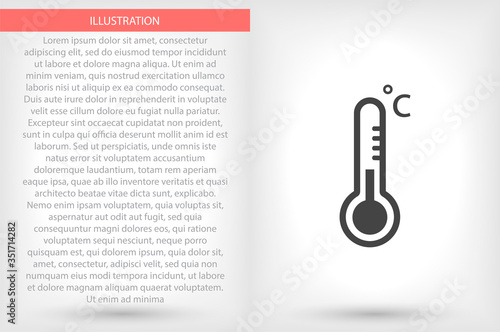 Thermometer vector icon , lorem ipsum Flat design