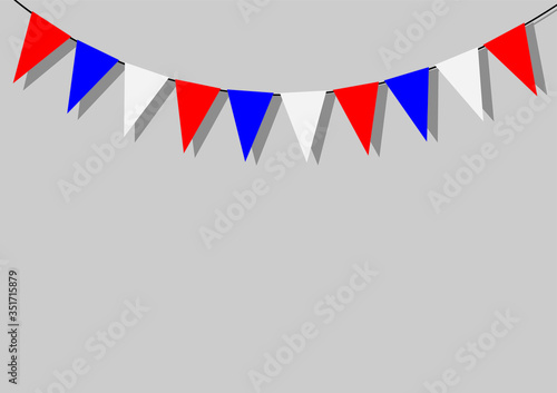Simple red white and blue party celebration bunting flags