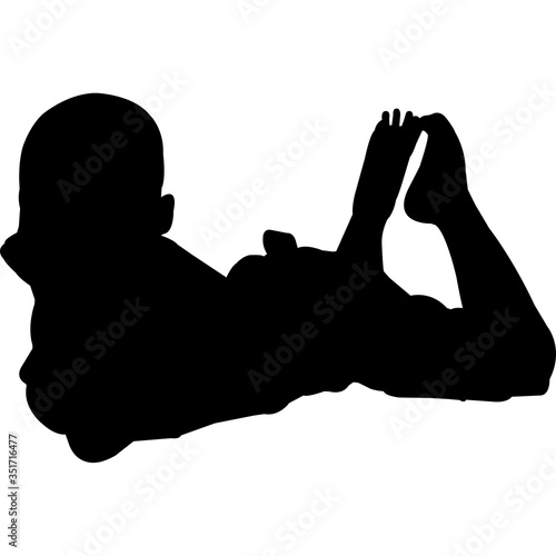 Kid Lying Down Silhouette Vector