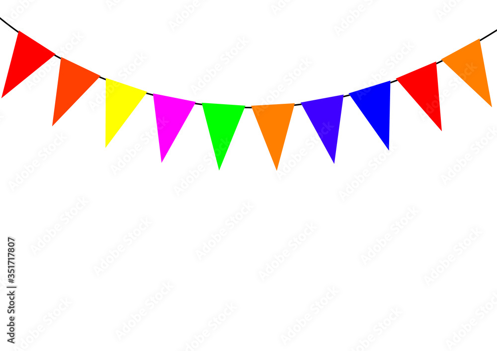 Simple party celebration bunting flags Simple party celebration bunting flags