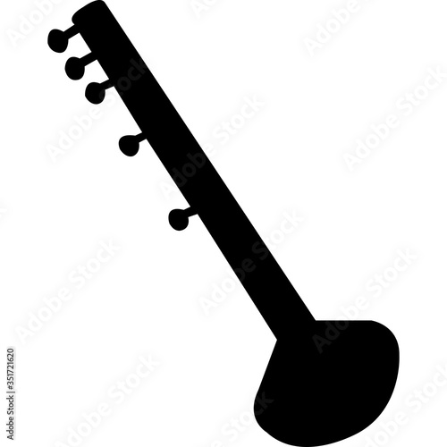 Indian Musical Instrument Silhouette Vector