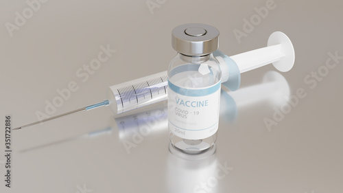 Medicine infectious concept vaccine and syringe injection.
It use for prevention, immunization and treatment from corona virus infection.
coronavirus vaccine in a research medical lab. 3D illustration