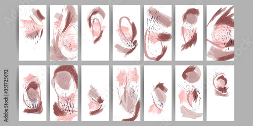 Set of abstract art colors universal artistic templates or poster, card, invitation,  flyer, cover, banner, placard, brochure and other graphic design. Vector stock illustration