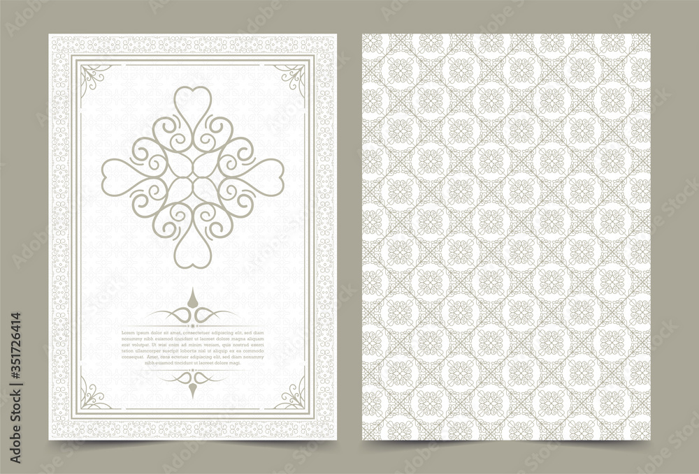 Antique gold greeting card with a White background.
