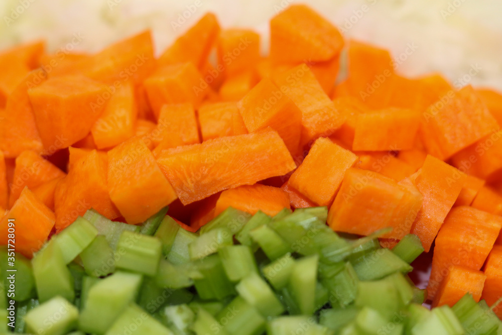 Mirepoix, the combination of carrot, celery and onion, is widely used in the preparation of different dishes. Mirepoix, the combination of carrot, celery and onion, is widely used in the preparation of different dishes.