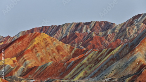 Seven-Color-Mountain landform from Colorful-Clouds Observation Deck. Zhangye Danxia-Qicai Scenic Spot-Gansu-China-0900