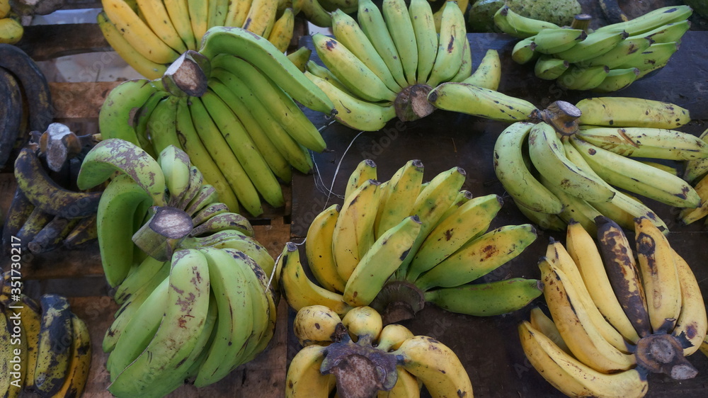 bunch of bananas on the market