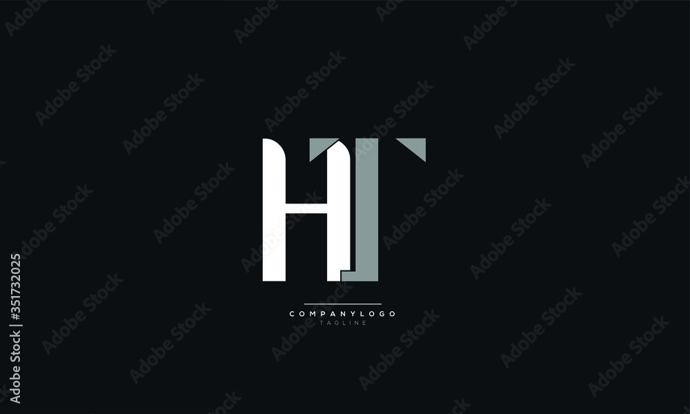 Fototapeta premium HT Letter Logo Alphabet Design Icon Vector Symbol