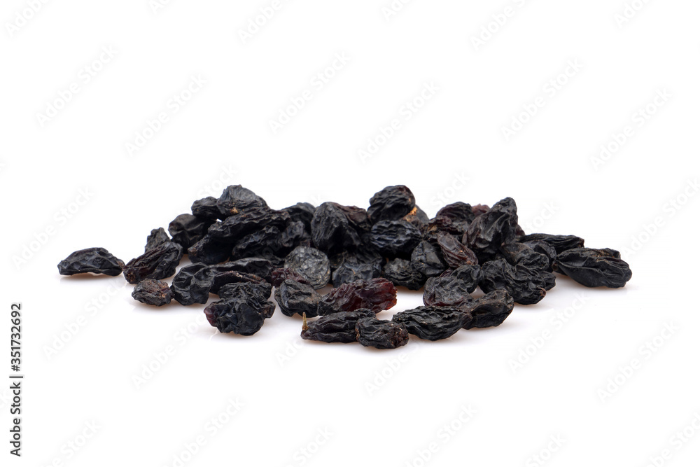Organic Black raisin isolated on white background Organic Black raisin isolated on white background