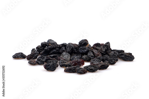 Organic Black raisin isolated on white background