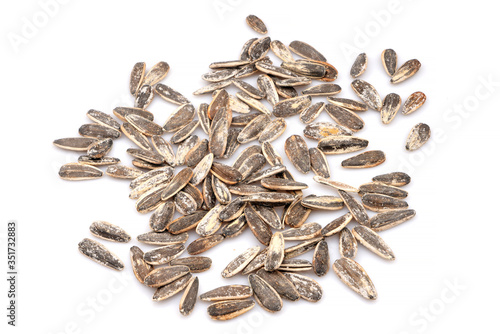 Organic Seed of Sunflower isolated on white background