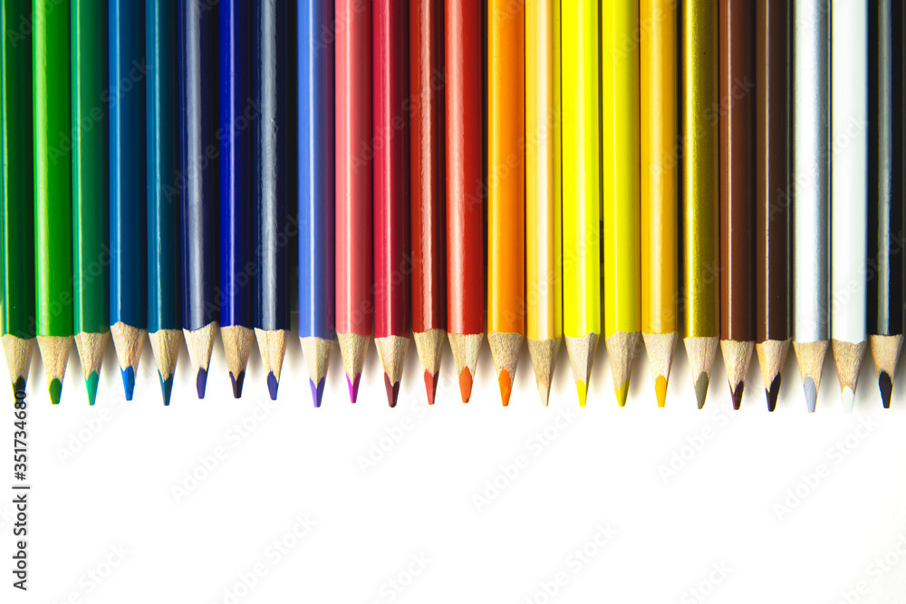 Crayons. Colorful pencils isolated on white background. Back to school concept. Crayons. Colorful pencils isolated on white background. Back to school concept.